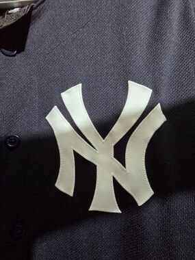 Nike Navy and White MLB Authentic Engineered Baseball Jersey Med